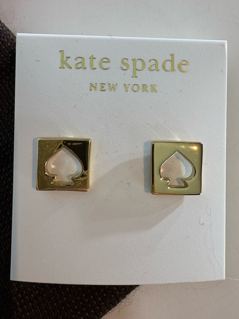 Kate Spade Earrings Gold-tone Hole Punch with mini dust bag